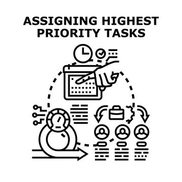 Assigning highest priority tasks for effective project management イラスト素材