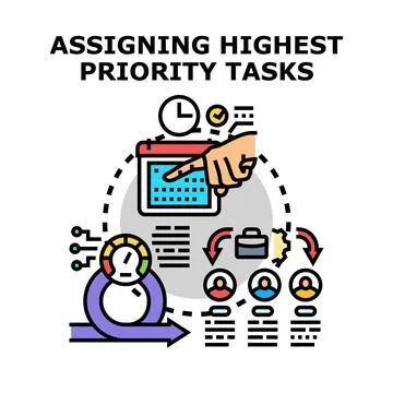 Assigning highest priority tasks for effective project management Stock Illustration