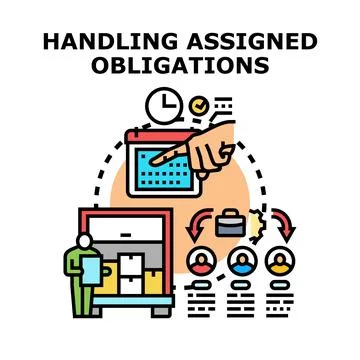 Assigning obligations and managing project tasks Stock Illustration