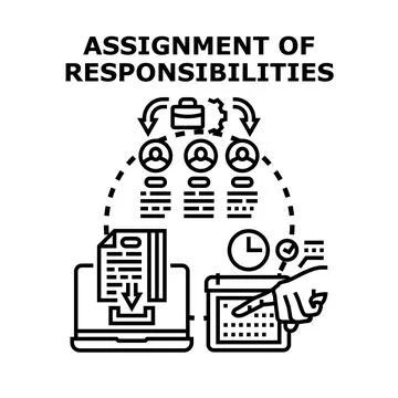 Assigning responsibilities for effective task management Stock Illustration