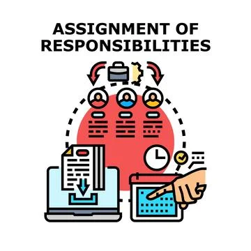 Assigning responsibilities for effective task management Stock Illustration