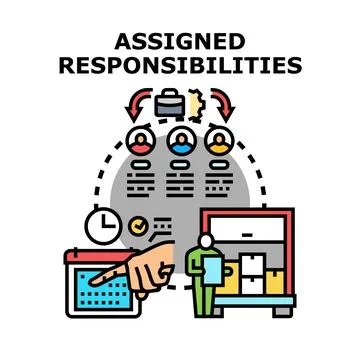 Assigning tasks and distributing responsibilities concept Stock Illustration