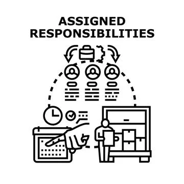 Assigning tasks and distributing responsibilities concept Stock Illustration