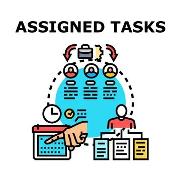 Assigning tasks and managing project workflow Stock Illustration