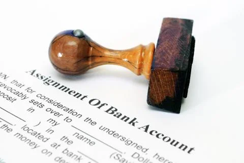 Assignment of bank account Stock Photos