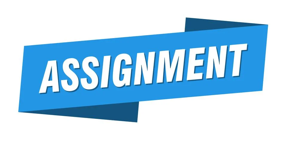 Assignment banner template. assignment ribbon label sign Illustrazione stock