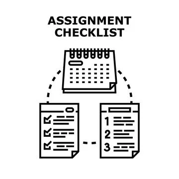 Assignment checklist concept planning tasks Stock Illustration