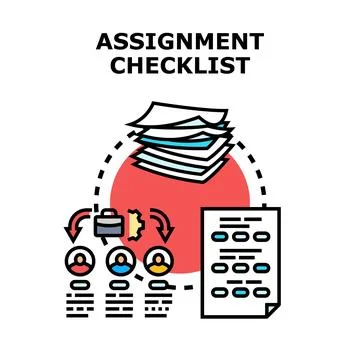 Assignment checklist for project management task delegation Stock Illustration