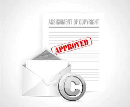 Assignment of copyright approved concept Stock Illustration