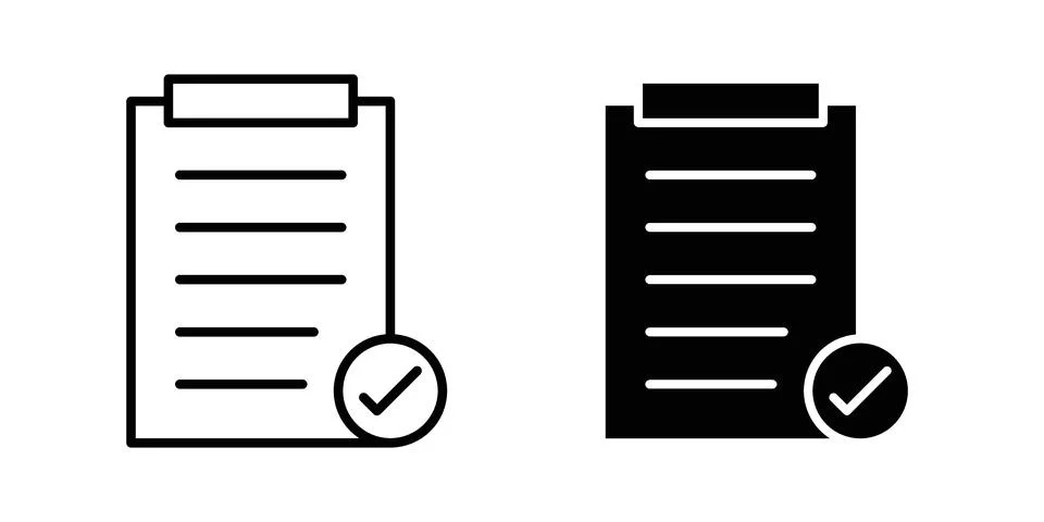 Assignment icon pack with silhouette and stroke web icons Stock Illustration