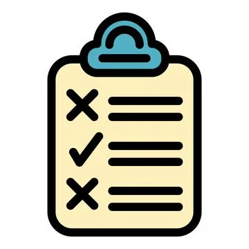 Assignment list icon color outline vector Stock Illustration