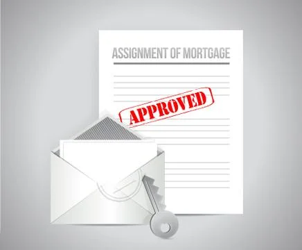 Assignment of mortgage approved concept Stock Illustration