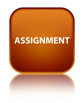 Assignment special brown square button Stock Illustration