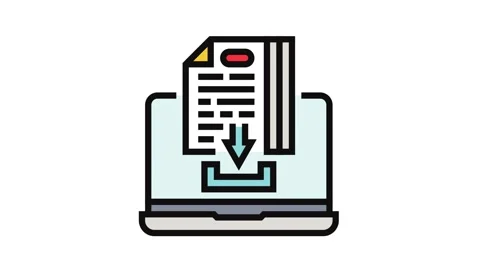 Assignment submission education platform color icon animation Stock Footage 326117531