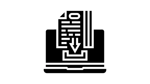 Assignment submission education platform glyph icon animation Stock Footage 326144367