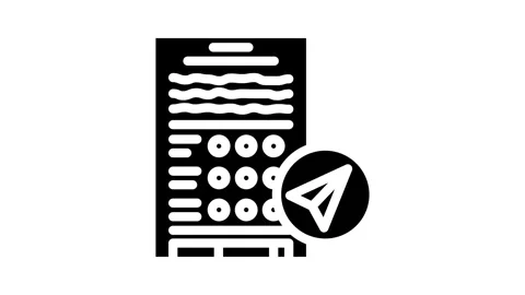Assignment submission education platform glyph icon animation Stock Footage 326731798