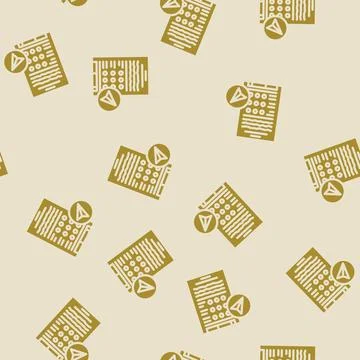 Assignment submission education platform glyph vector seamless pattern イラスト素材