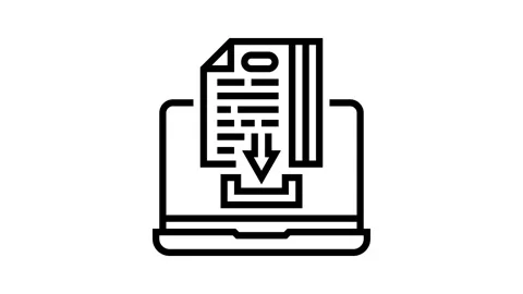Assignment submission education platform line icon animation Stock Footage 326124768