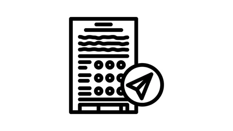 Assignment submission education platform line icon animation Stock Footage 326749373