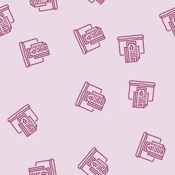 Assignment submission education platform line seamless pattern イラスト素材