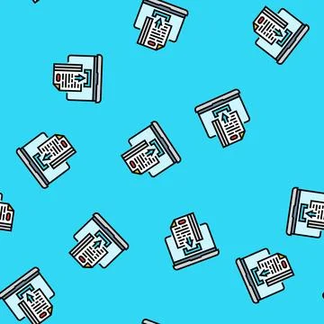 Assignment submission education platform vector seamless pattern Stock Illustration