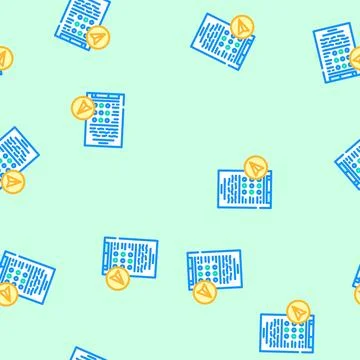 Assignment submission education platform vector seamless pattern イラスト素材