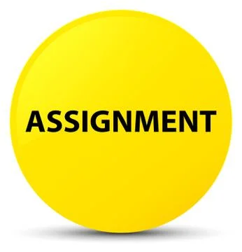 Assignment yellow round button Stock Illustration