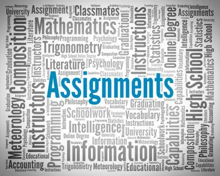 Assignments Word Indicates Homework Tasks And Exercise Stock Illustration