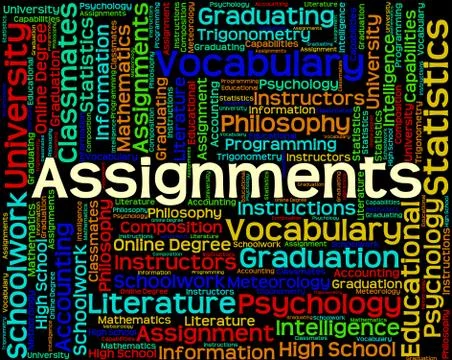 Assignments Word Represents Exercise Tasks And Undertaking Stock Illustration