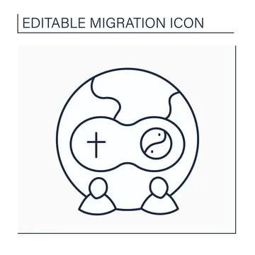 Assimilation line icon Stock Illustration