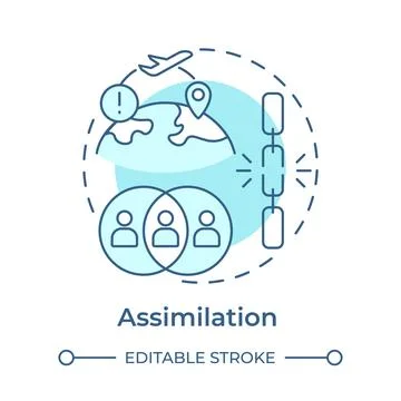 Assimilation soft blue concept icon Illustrazione stock