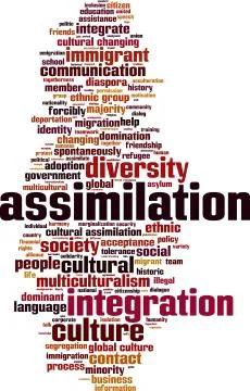 Assimilation word cloud Stock Illustration