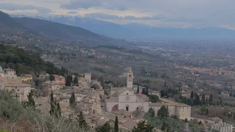 Assisi from above Stock Footage 87928921