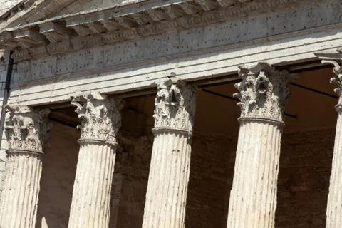 Assisi - the temple of minerva Stock Photos