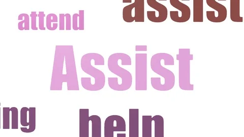 Assist Word Cloud Animated Isolated On White Stock Footage 99621180