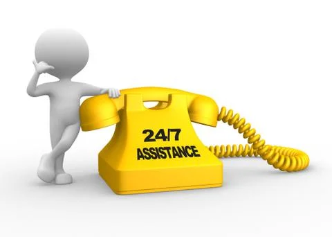 Assistance 24/7 Stock Illustration