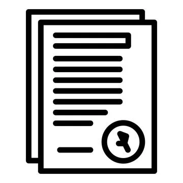 Assistance documents icon, outline style Stock Illustration