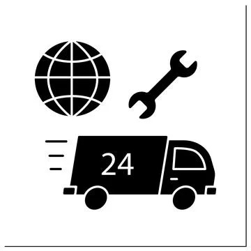 Assistance glyph icon Stock Illustration