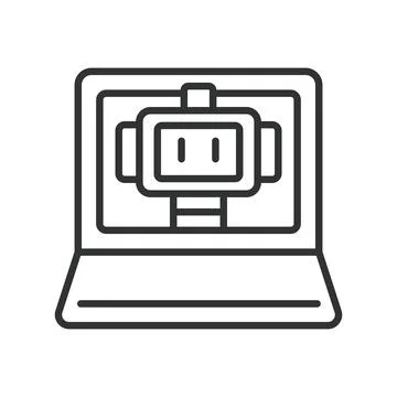 Assistance icon in line design. digital assistant, robot support, help service Stock Illustration