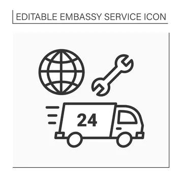 Assistance line icon Stock Illustration