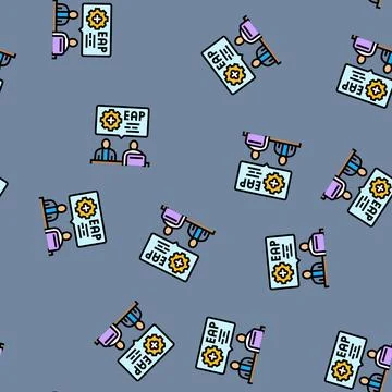 Assistance program employee health vector seamless pattern Stockillustratie