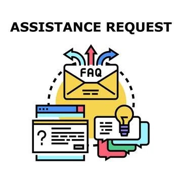 Assistance request message for customer support service Illustrazione stock
