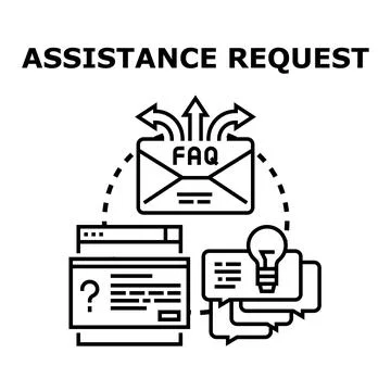 Assistance request message for customer support service Stockillustratie