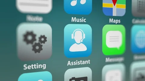 Assistant App Icon with Notifications on Smart Phone Screen Stock Footage 124499976
