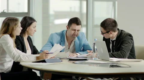 Assistant brings her boss documents Stock Footage 67169234
