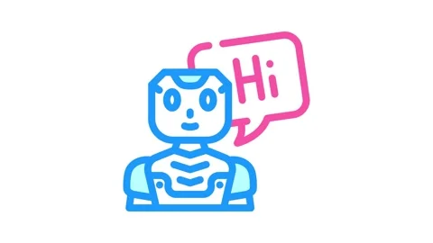 Assistant chat bot color icon animation Stock Footage 327270732