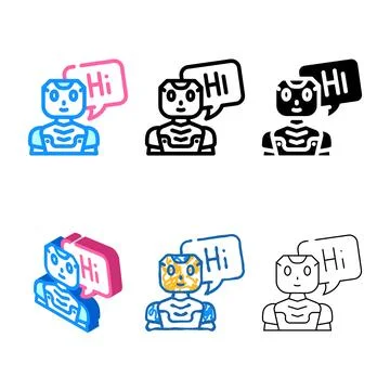 Assistant chat bot color icon diversity vector Stock Illustration