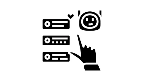 Assistant chat bot glyph icon animation Vídeo Stock 326158132