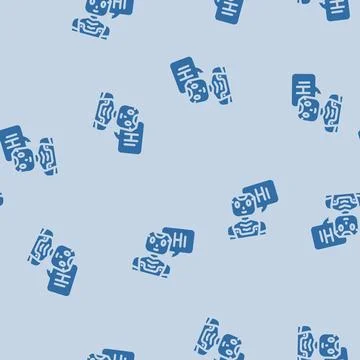Assistant chat bot glyph vector seamless pattern イラスト素材