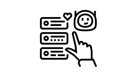 Assistant chat bot line icon animation Stockbeeldmateriaal 326136558